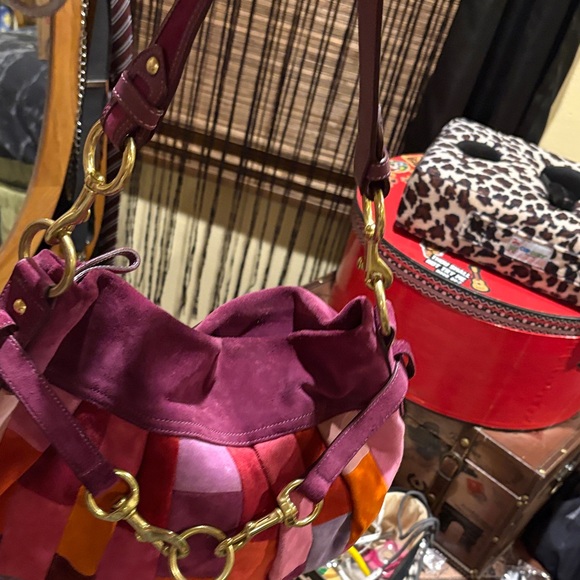 Coach Multicolor Suede Shoulder Bag - Picture 2 of 7